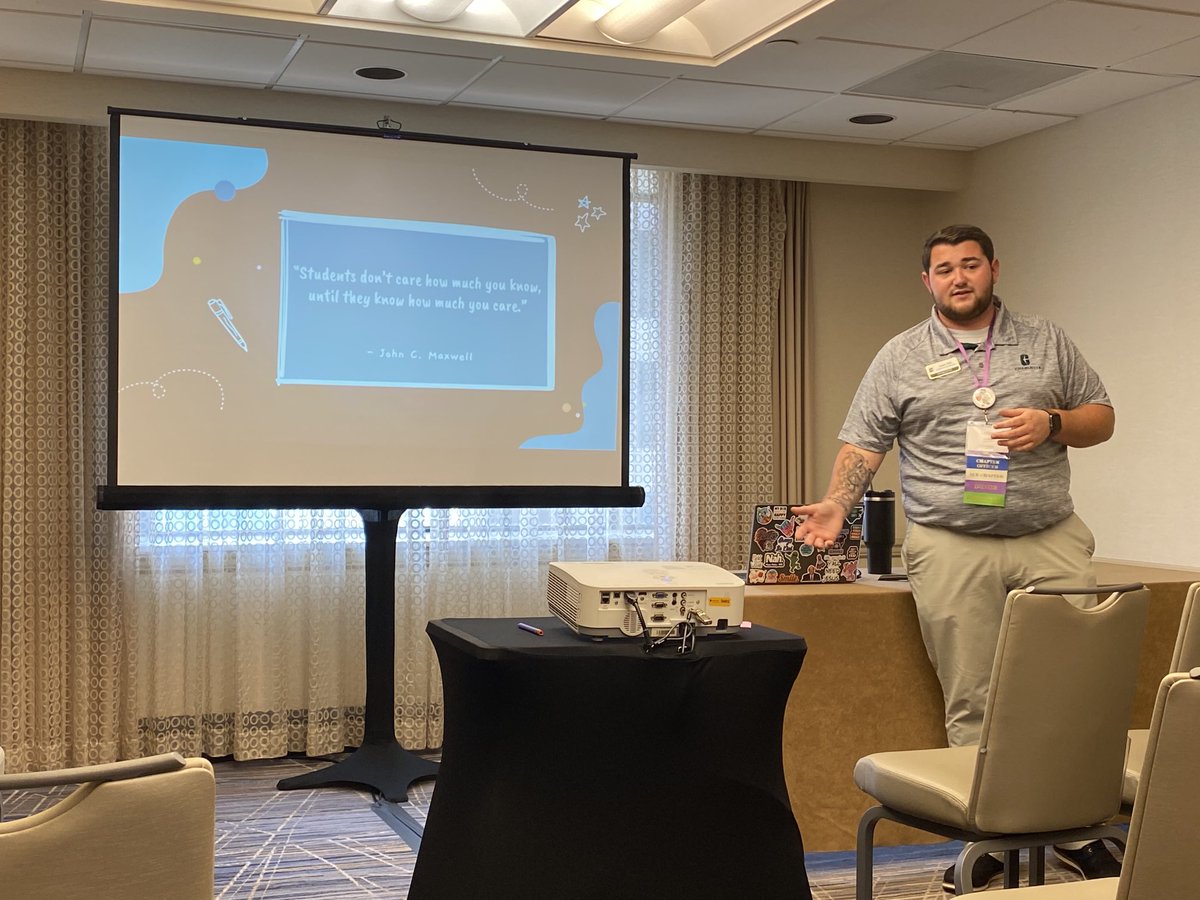 MistyHathcock's tweet photo. ⁦@cltkdp⁩ New Teacher Liaison and ⁦5th grade teacher ⁦@ShilohValleyES⁩ presents on the importance of relationships ⁦@kappadeltapi⁩ 2023 Convo in St. Louis ⁦@CLT_COED⁩ ⁦@AGHoulihan⁩ https://t.co/n9KA7IXZtj