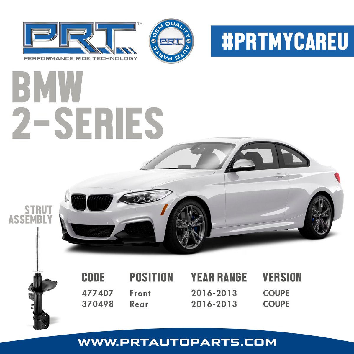 #prtmycareu #bmw2series #bmw #2series #coupe #prt #prtautoparts #european #germany #portugal #england #euro #france #italy #spain #prt #autoparts #shocks #strut #completestrut #strutassembly #shockabsorber #suspension #suspensionparts #auto #carcare #automotive #vehicles