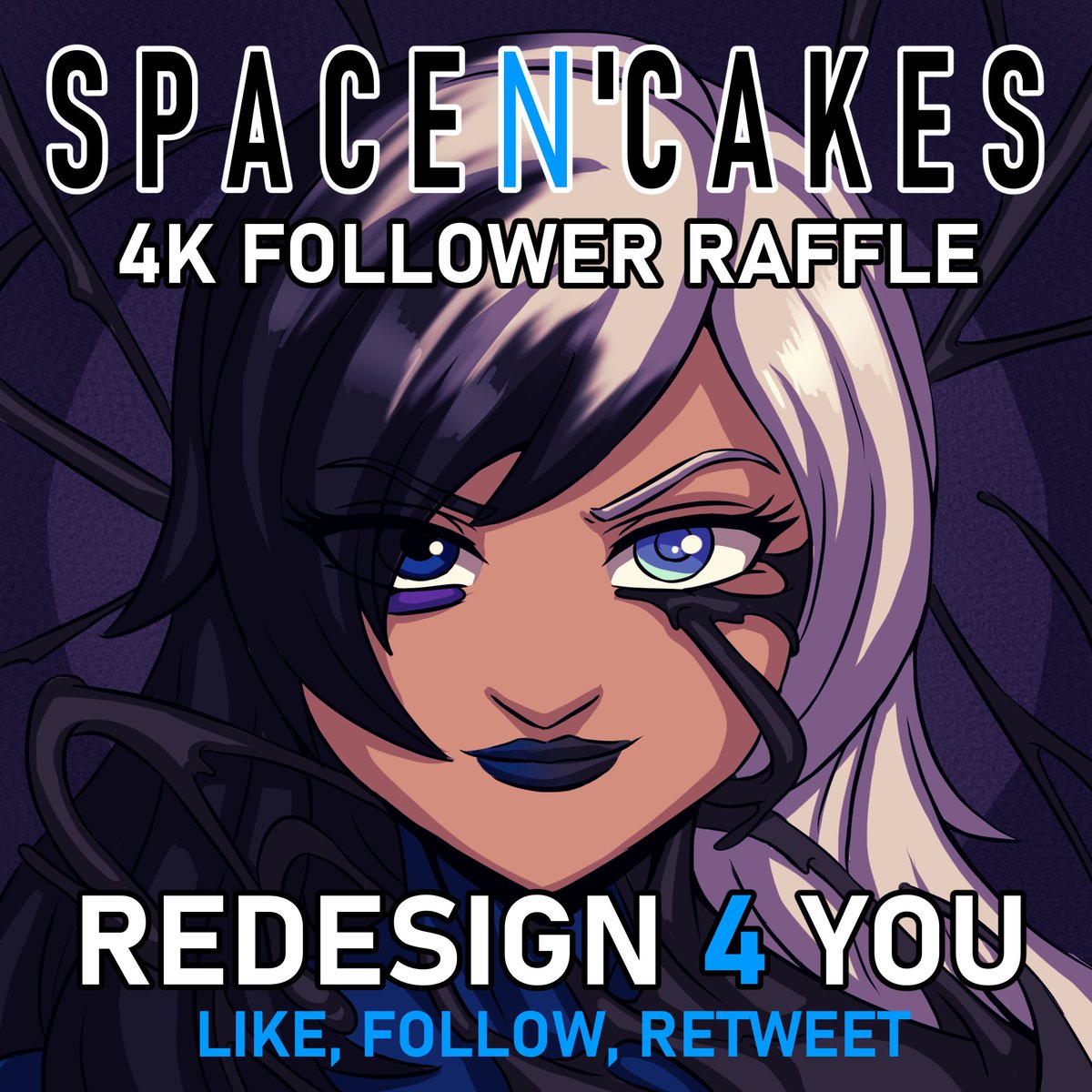 Symbiotober is over, but now it's time for another raffle since we hit 4k! 💙

It will be focused on REDESIGNS, explained below. Rules are the same as always with a twist:

- Like, Follow, Retweet
- Optional: comment your OC/sketch
- Every 200 RTs the winner pool will increase!