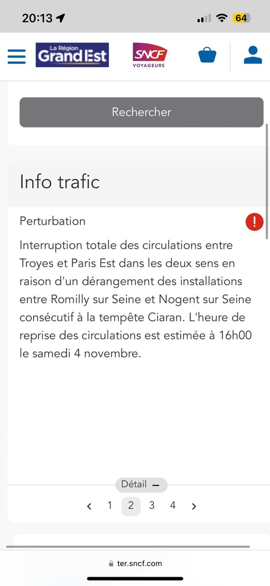 NinjaBellamy's tweet photo. ⚠️ la circulation des trains est de nouveau interrompue entre Troyes et Paris dans les 2 sens #ligne4 #Terligne4 #GaredeTroyes https://t.co/lcTOhSp8Eh