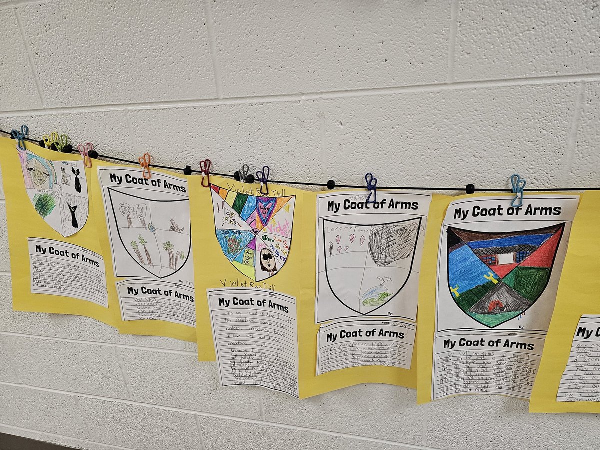 Today we created our own Coat of Arms after learning all about the Middle Ages in Unit 2 of our CKLA program! <a href="/myLSPS/">Lake Shore Public Schools</a> <a href="/VioletAllStars/">Violet Elementary School</a>