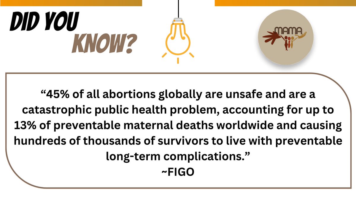 themamanetwork's tweet photo. 📢The nearly unspoken harms of unsafe abortion❗️

Source: @FIGOHQ

#DidYouKnow #MAMANetwork #AbortionIsHealthcare https://t.co/PWBUQHMOh8
