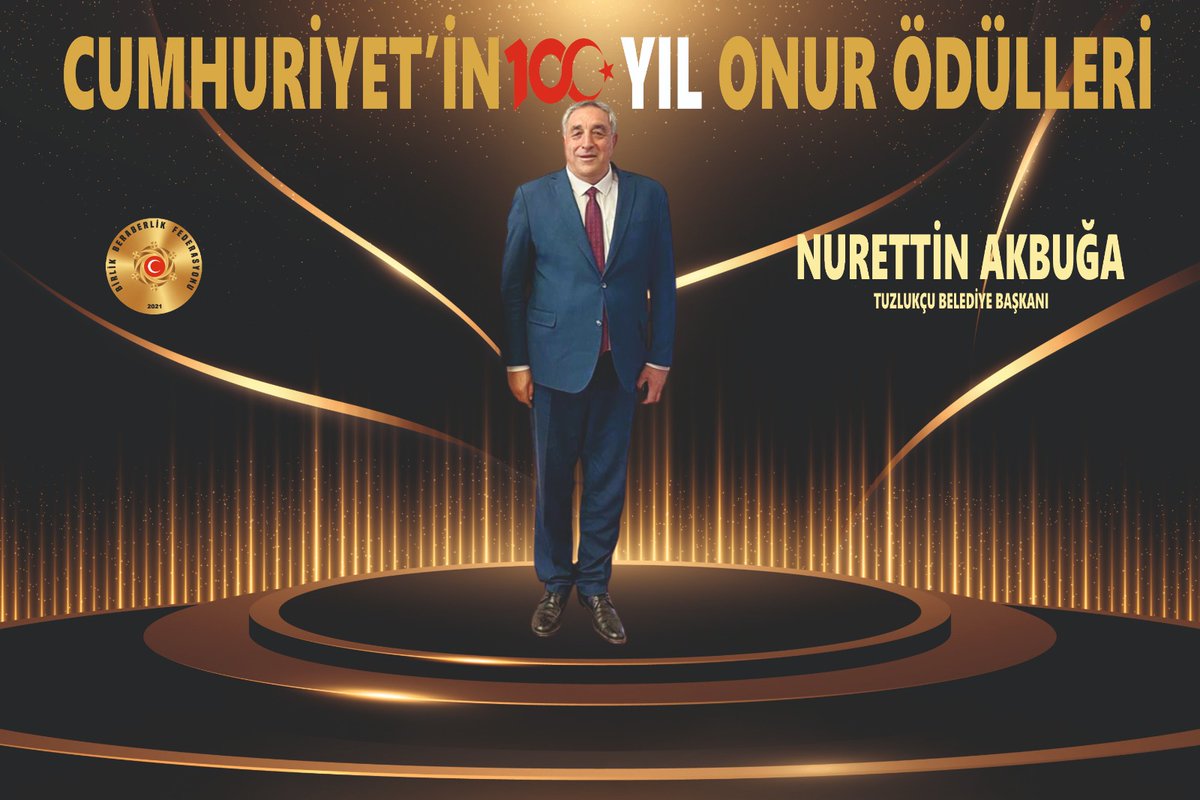 CUMHURİYETİMİZİN100.YİL ONUR ÖDÜLLERİ 09 /KASIM/2023 PERŞEMBE SAAT 19.00 DA MUHTEŞEM BIR PROGRAMLA SAHİPLERİNİ BULUYOR. TÜM HALKIMIZ DAVETLİDİR.<a href="/NurettinAkbuga/">Nurettin Akbuğa</a> <a href="/tuzlukcubld/">Tuzlukçu Belediyesi</a>