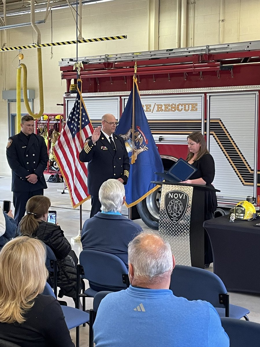 novifire's tweet photo. Hey Novi! Join us in congratulating Todd Seog on his promotion to Assistant Fire Chief. Todd has been full time with Novi since 1999 and can’t wait to serve as Assistant Chief! https://t.co/Mkt8ftXcuK