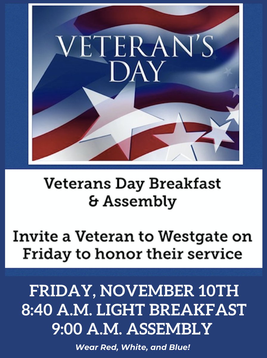 Join us at Westgate to help us celebrate Veteran’s Day!