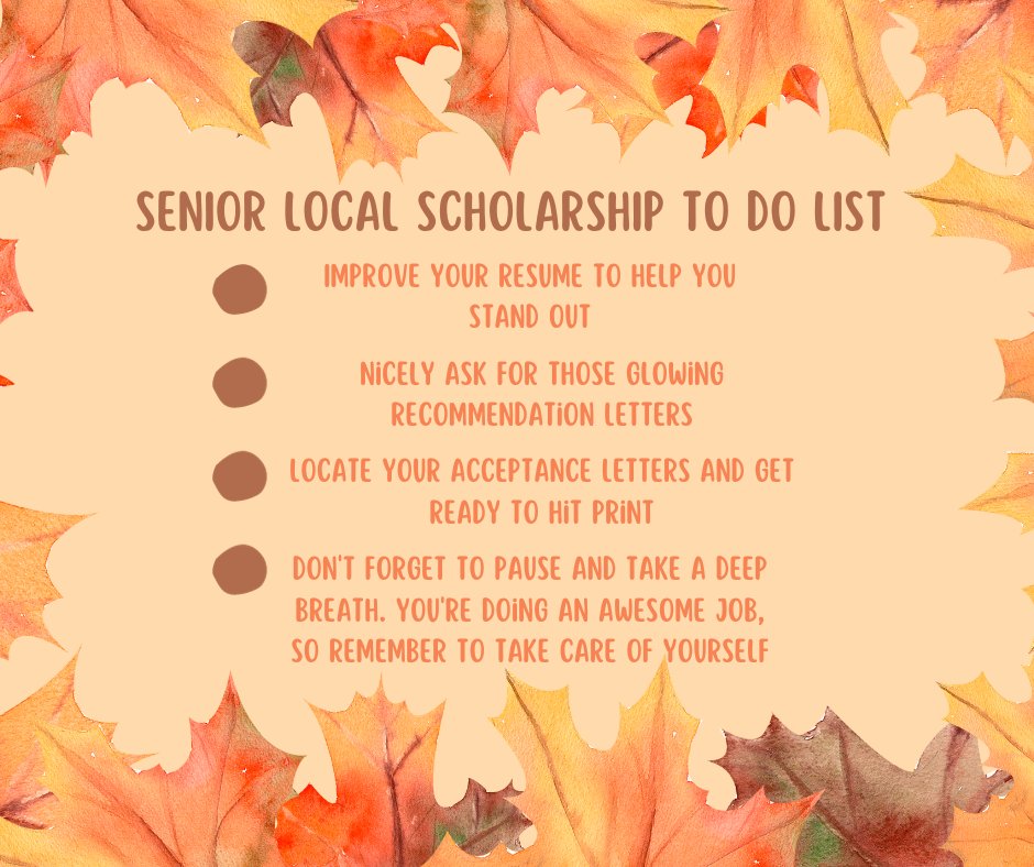 GuidanceMHS's tweet photo. The senior local scholarship meeting is Monday, January 8th at 10 am in the auditorium https://t.co/oVTL8vOfSt