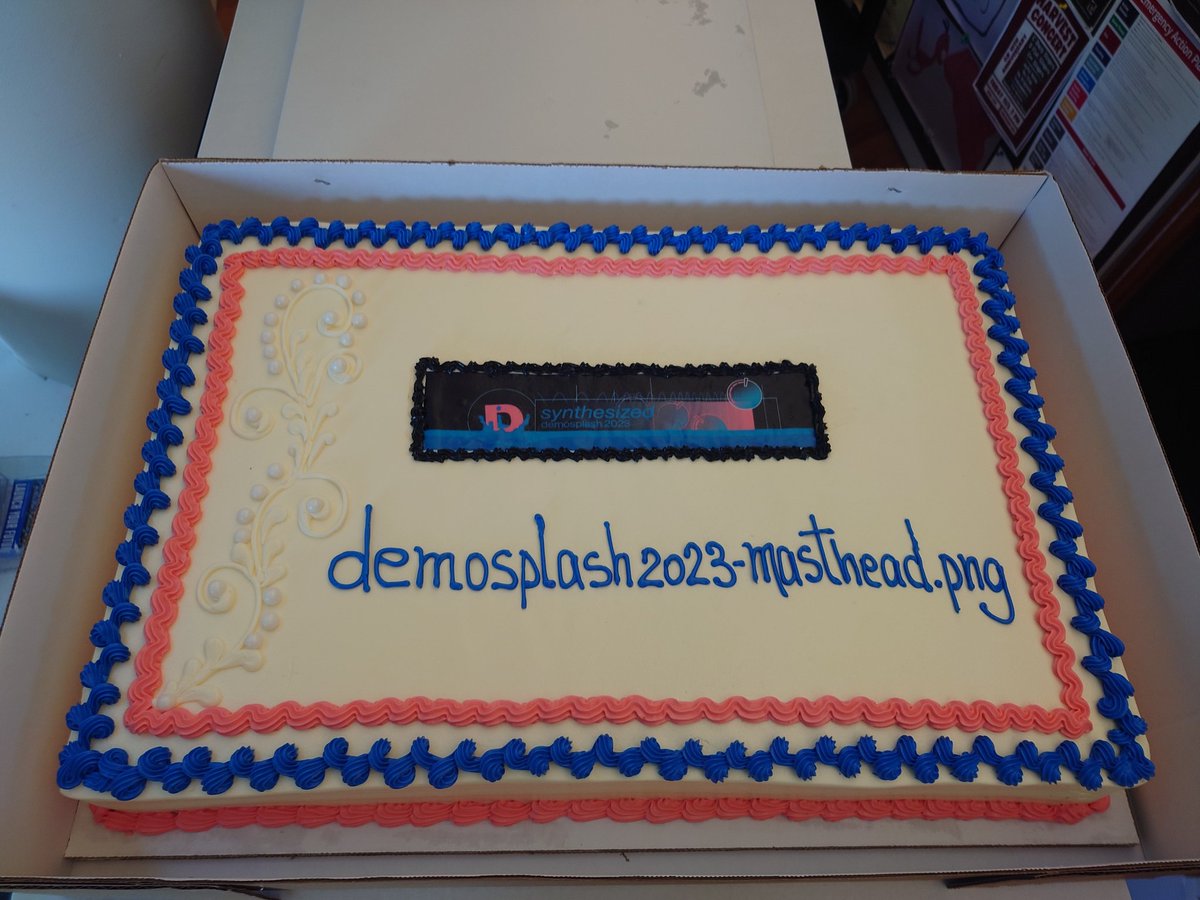 demosplash's tweet image. The #Demosplash #cake has arrived!