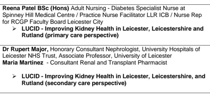 an absolute honour to present to GPNs #practicenurses #nursess via the @NHSEngland  & @theRCN platform with the amazing @Leic_hospital #renal team #PrimaryCare #secondarycare #ckd  Thank You