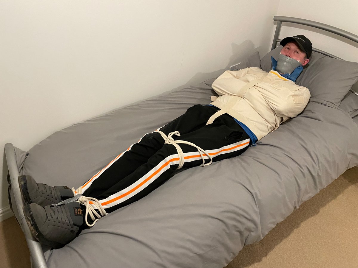 Ankles attached to the bedframe, won’t be going anywhere