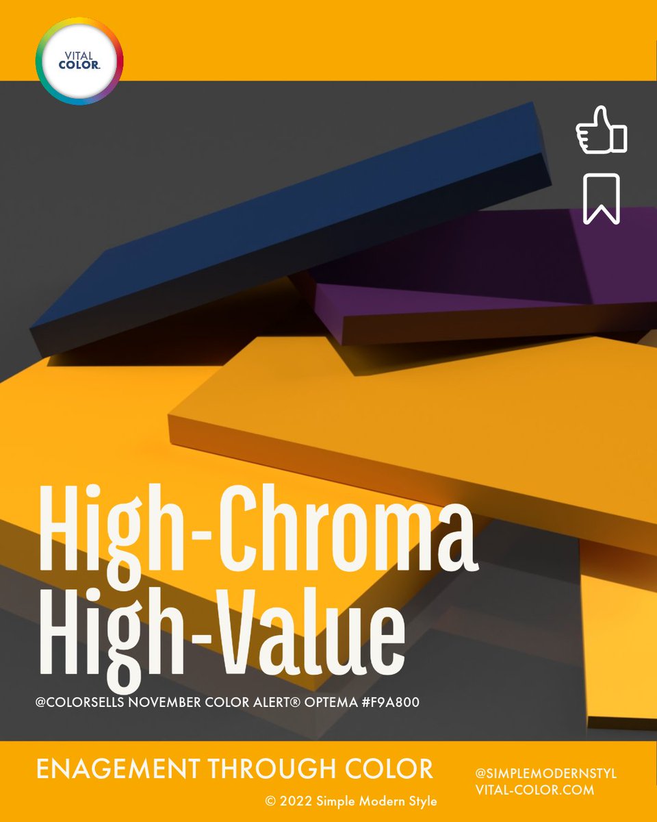 SimpleModernStl's tweet photo. A red-influenced yellow, Optema #F9A800 ⠀
@ColorSells October 2023 Color Alert®⠀
Warm
Intentional
Tactile
A high-chroma, ...
https://t.co/owD3sI4txS

#colormarketing #branding #productdevelopment #graphicdesign #surfacedesign #interiordesign #colorimpact https://t.co/lzTbaVMI8s