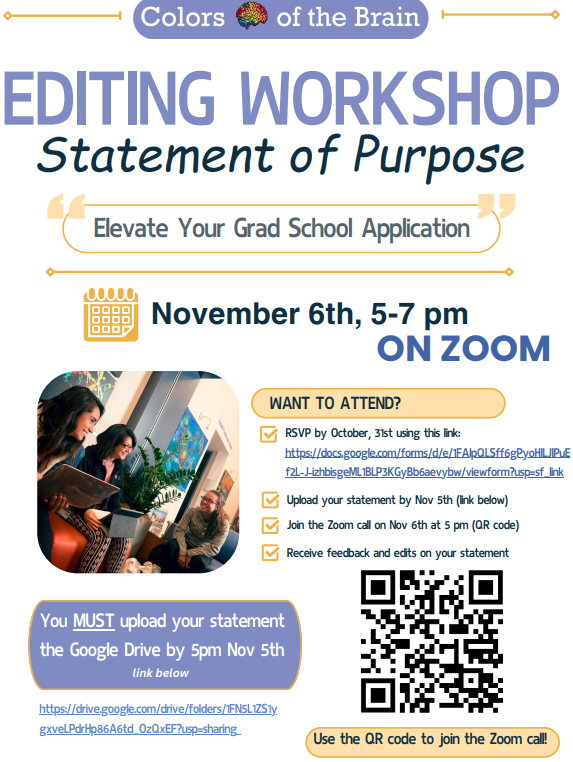 UCSD_CoB's tweet photo. Join us this week (11/6, 5-7 pm PST) for our SoP editing workshop! Even if you missed the deadline, come with a draft and we'll tell you where to upload so that our graduate mentors can provide feedback during our session! https://t.co/MCJF95dk39