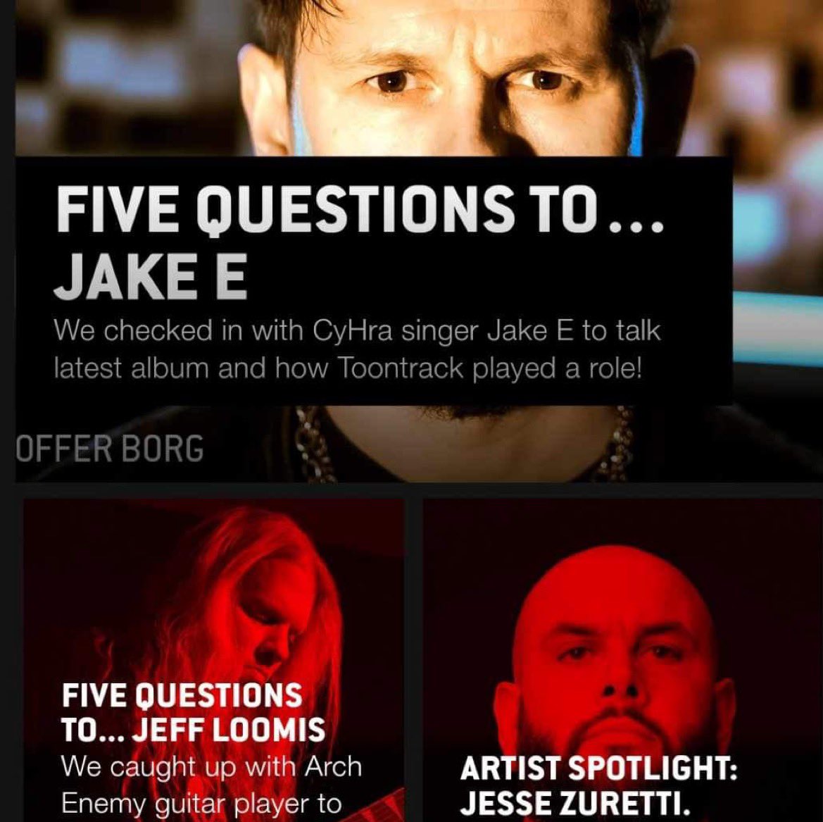 It's METAL MONTH on @toontrack and <a href="/Jake_E_Official/">Jake E</a> had the honor to answer som questions about @cyhra , his songwriting progress, and how important Toontracks products are for his creative process! 

toontrack.com/metal-month/