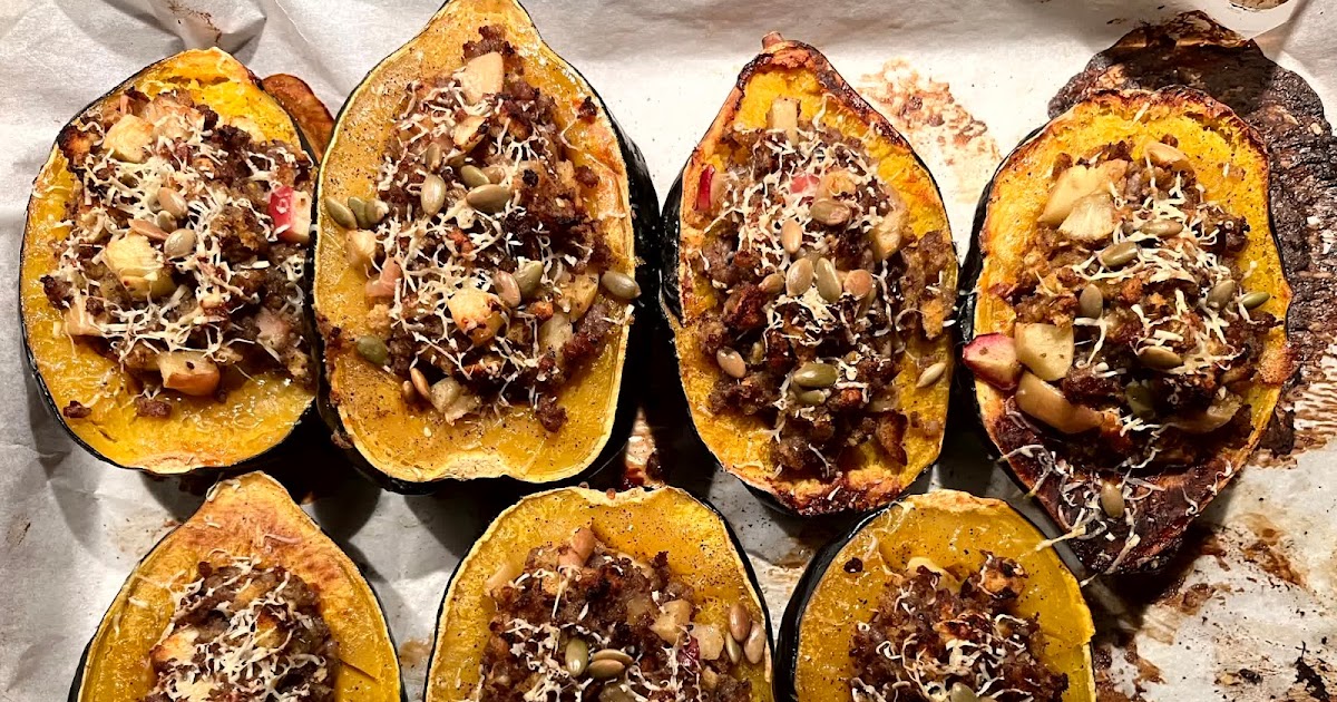 Roasted Acorn Squash with Sausage Apple Stuffing dlvr.it/SyLx5l