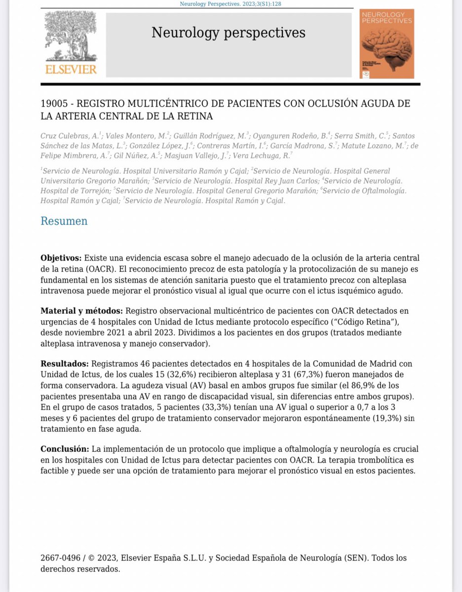 CulebrasCruz's tweet photo. Los últimos de Filipinas nos hemos quedado hasta el
Final del viernes de la #RASEN23 a ver resultados del registro multicéntrico de #OACR 👀 👁️ 🧠 https://t.co/PkesZvoiS1