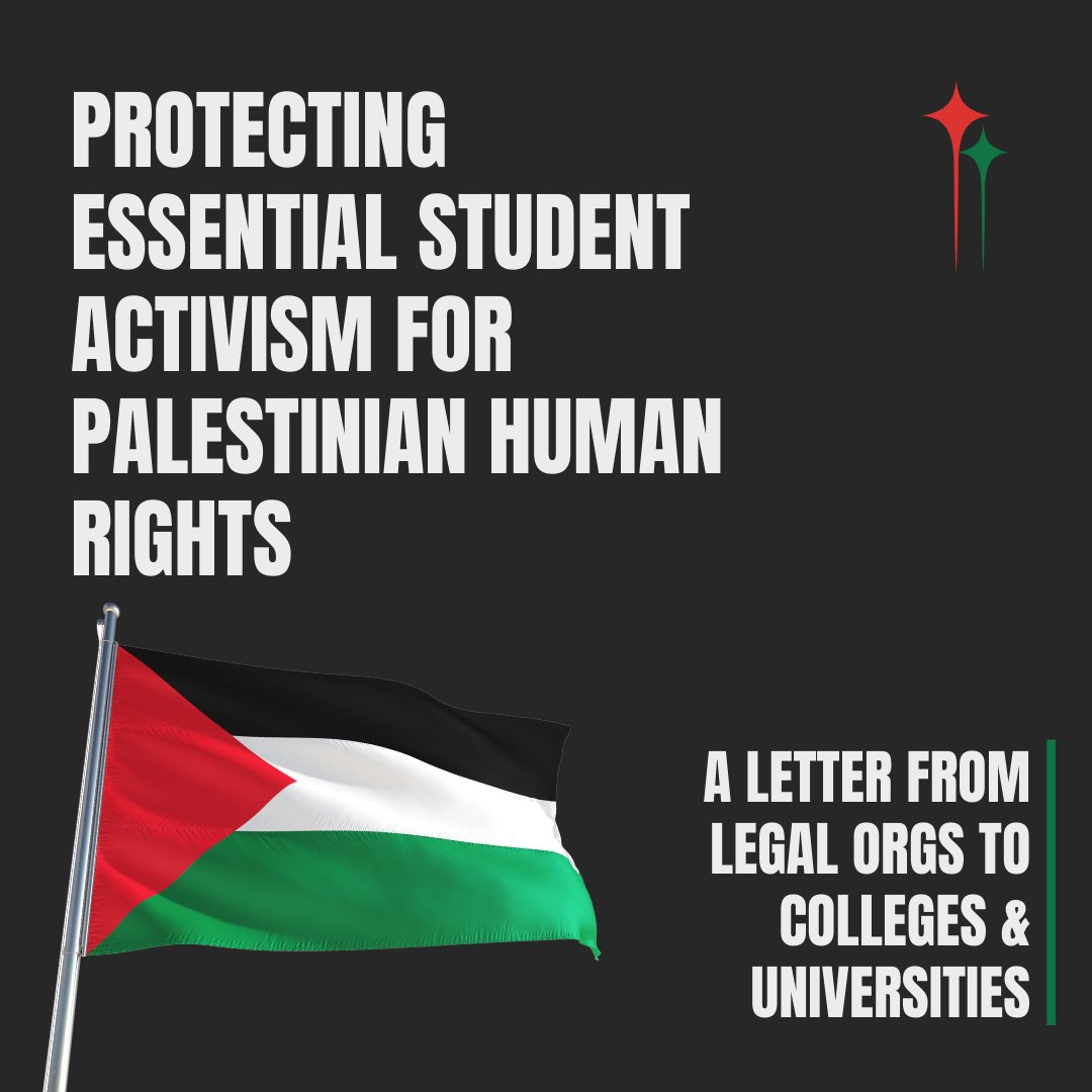 Today, we join <a href="/adc/">ADC National</a>, <a href="/theCCR/">The CCR is on bsky (@ccrjustice.org)</a>, <a href="/CAIRNational/">CAIR National</a>, <a href="/CUNY_CLEAR/">CLEAR Project</a>, <a href="/RightsDissent/">Defending Rights & Dissent</a>, <a href="/Law4BlackLives/">.</a>, <a href="/MovementLawLab/">Movement Law Lab</a>, <a href="/MuslimAdvocates/">Muslim Advocates</a>, @NLGNews, and <a href="/ProjectSouth/">Project South</a> in sending an open letter to the leadership of hundreds of college and university campuses nationwide. drive.google.com/file/d/1PGdXTD…