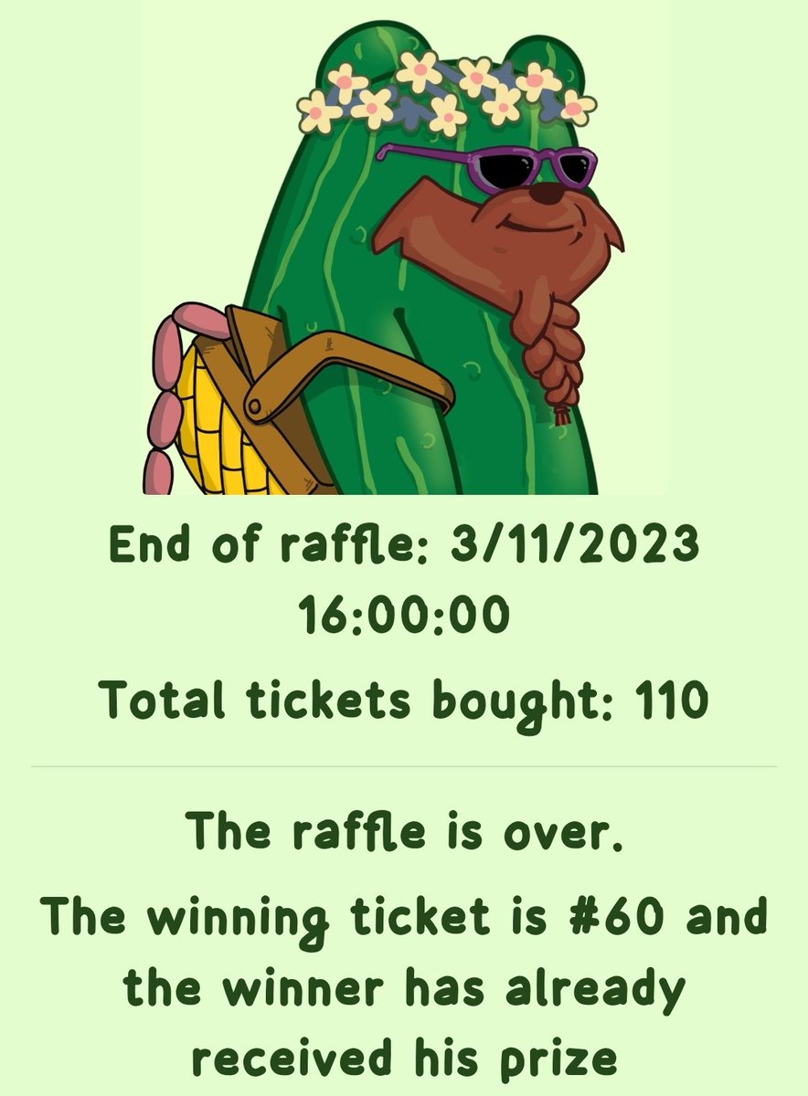 CUMgrats to the winner with ticket #60! A <a href="/SuperRare_Bears/">SRB LABS 🧪🐻</a> bear cucumber jumping in his wallet!
#raffle #cumb