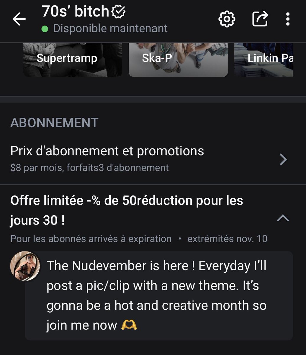 70s_Bitchx's tweet photo. Pour les anciens abonnés OnlyFans, il est à 4$ pour que vous puissiez profiter du Nudevember 😉
Vous avez une semaine jusqu’à la fin de la promo ! https://t.co/NKhHqFkmaa