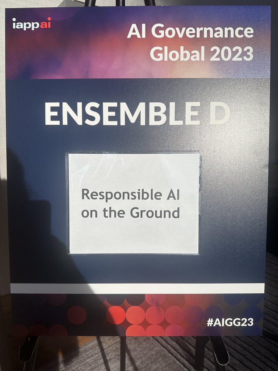 the_iapp's tweet photo. Learn about “Responsible AI on the Ground” with @justiiinetime (@Mila_Quebec), Sarah Chang (@Microsoft), Ashley Pantuliano (@OpenAI) and @var0101 (@ResponsibleAI) at #AIGG23 https://t.co/gVHgrktB6w