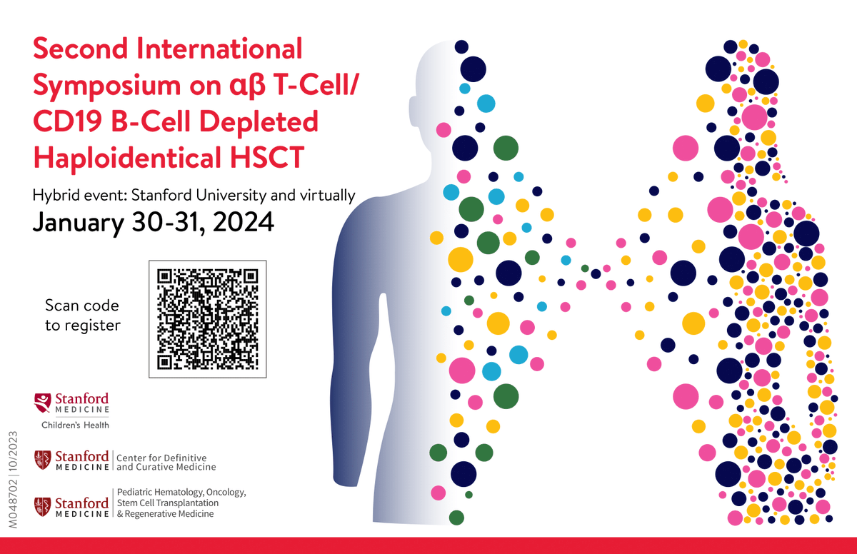 Registration for the 2nd International Symposium on ab T-Cell Depleted Haploidentical HSCT is now open! This year, we are thrilled to offer awards for the best clinical and lab-based abstracts.

For more info and to register, please visit our webpage med.stanford.edu/cdcm/events/20…