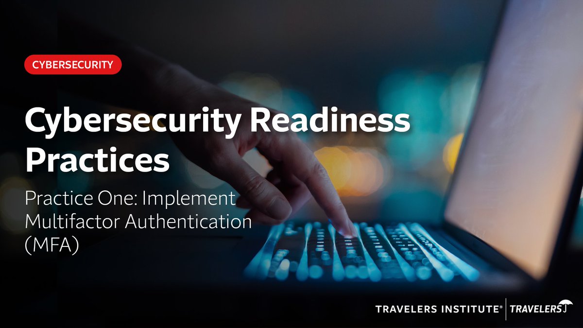 With #cyber threats on the rise, relying solely on passwords is not enough. 

📲 Learn why your organization should implement MFA by visiting the #TravelersInstitute’s Cyber Readiness Hub and reading part one of our article series on cybersecurity: travl.rs/3ssya6J