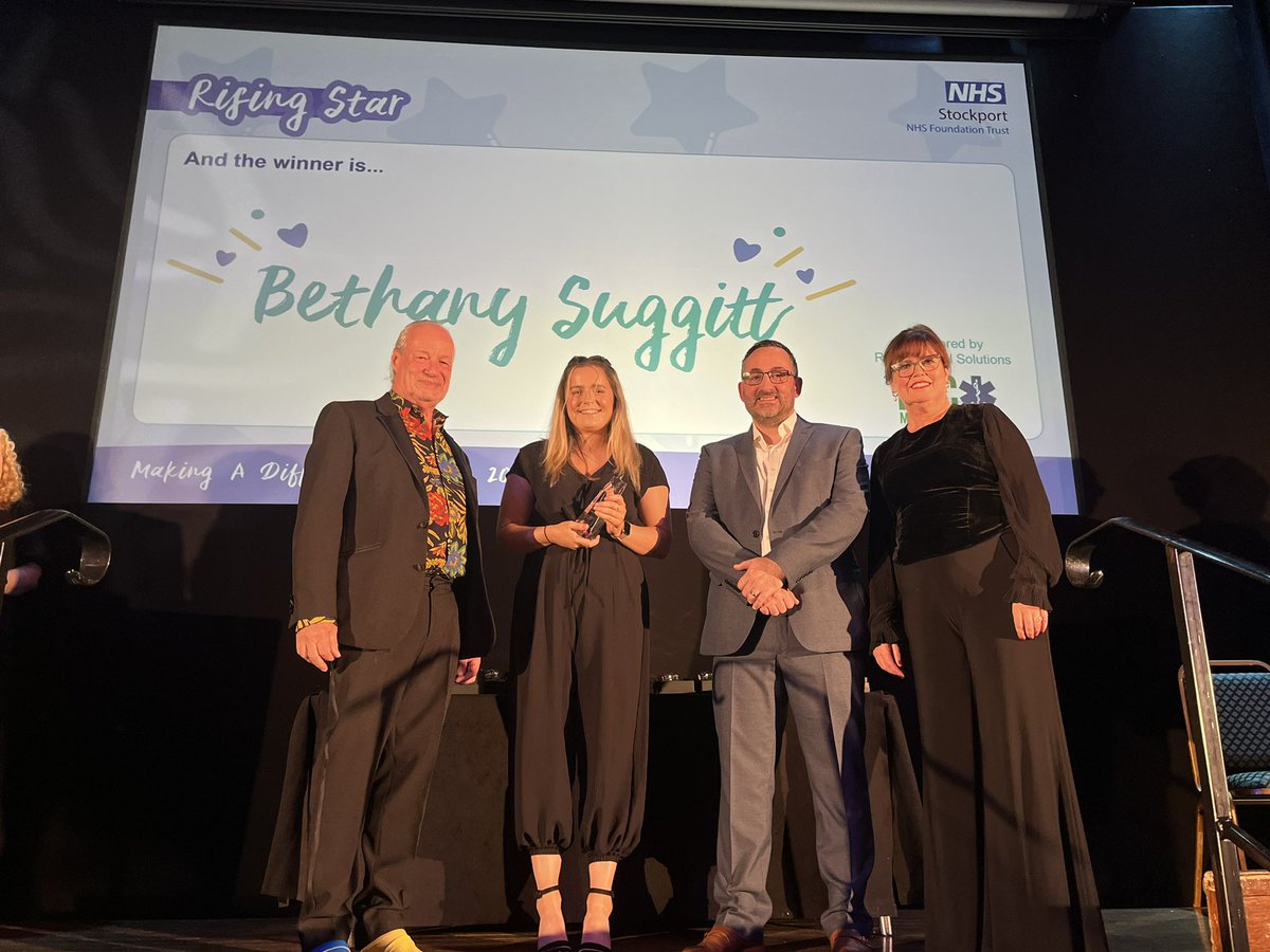 The second winner, for the Rising Star category is…..  clinical research practitioner Bethany Suggitt! #MADEawards23