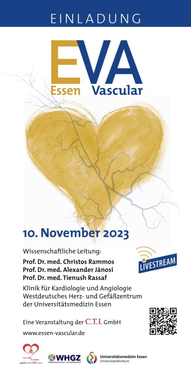 Christos Rammos (@rammoschristos) on Twitter photo Noch 1 Woche… Essen-Vascular! Herzliche kostenfreie Einladung an alle Interessierten für den Live stream
<a href="/DGK_org/">Deutsche Gesellschaft für Kardiologie</a> <a href="/UniklinikEssen/">Uniklinikum Essen</a> <a href="/MedInfluencer/">Jochen A. Werner</a> <a href="/TRassafMD/">Tienush Rassaf</a> <a href="/aljanosi/">Alexander Jánosi</a> <a href="/realdocdan/">Daniel Messiha, MD</a>
<a href="/alrashidfadi/">Fadi Al-Rashid</a> @K_Stavroulakis <a href="/robshahverdyan/">Robert Shahverdyan, MD</a> Noch 1 Woche… Essen-Vascular! Herzliche kostenfreie Einladung an alle Interessierten für den Live stream
<a href="/DGK_org/">Deutsche Gesellschaft für Kardiologie</a> <a href="/UniklinikEssen/">Uniklinikum Essen</a> <a href="/MedInfluencer/">Jochen A. Werner</a> <a href="/TRassafMD/">Tienush Rassaf</a> <a href="/aljanosi/">Alexander Jánosi</a> <a href="/realdocdan/">Daniel Messiha, MD</a>
<a href="/alrashidfadi/">Fadi Al-Rashid</a> @K_Stavroulakis <a href="/robshahverdyan/">Robert Shahverdyan, MD</a>