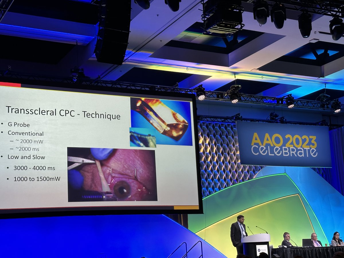Osamah Saeedi, MD, MS @ojsaeedi presented on 'Fine Tuning Ciliary Body Ablation and Other Outflow: Cyclophotocoagulation (CPC), Endoscopic CPC vs. MicroPulse P3 CPC' during the Glaucoma Sub-Specialty Day on Friday morning. #AAO2023 @aao_ophth