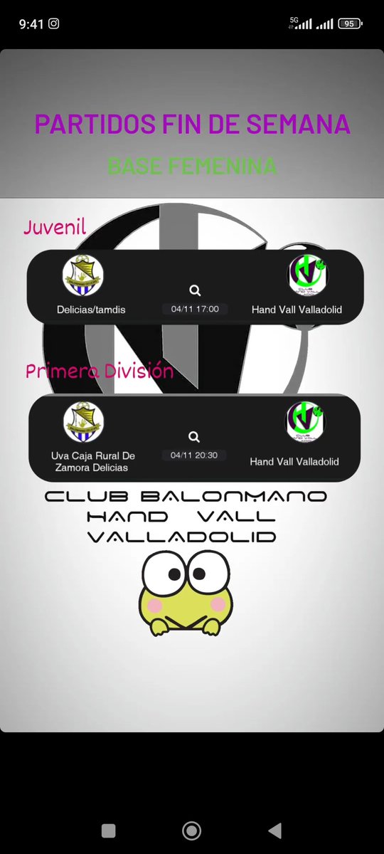 ¡ Por fin es viernes! Y...nuestras ranitas vuelven a saltar al campo para dar mucha guerra 🤘🐸🤘
Os dejamos todos los partidos de nuestra base femenina🤗

¡A por todaaaaas!💪