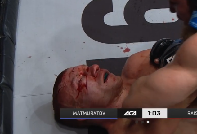 Grabaka_Hitman's tweet photo. This is a brutal beating from Raisov #ACA165 https://t.co/bPJDhyYSMK