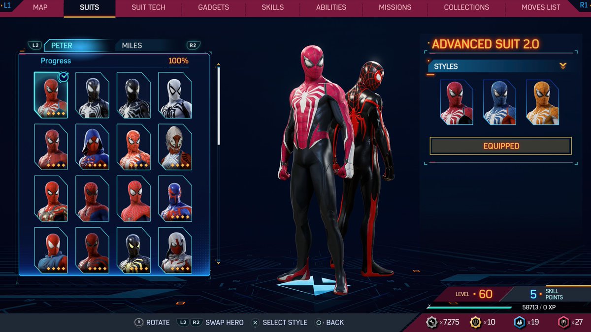 EvanFilarca's tweet photo. Easily the HARDEST suit re-colors in the entire game don't @ me... #PS5Share, #MarvelsSpiderMan2 https://t.co/VGncutNnG3