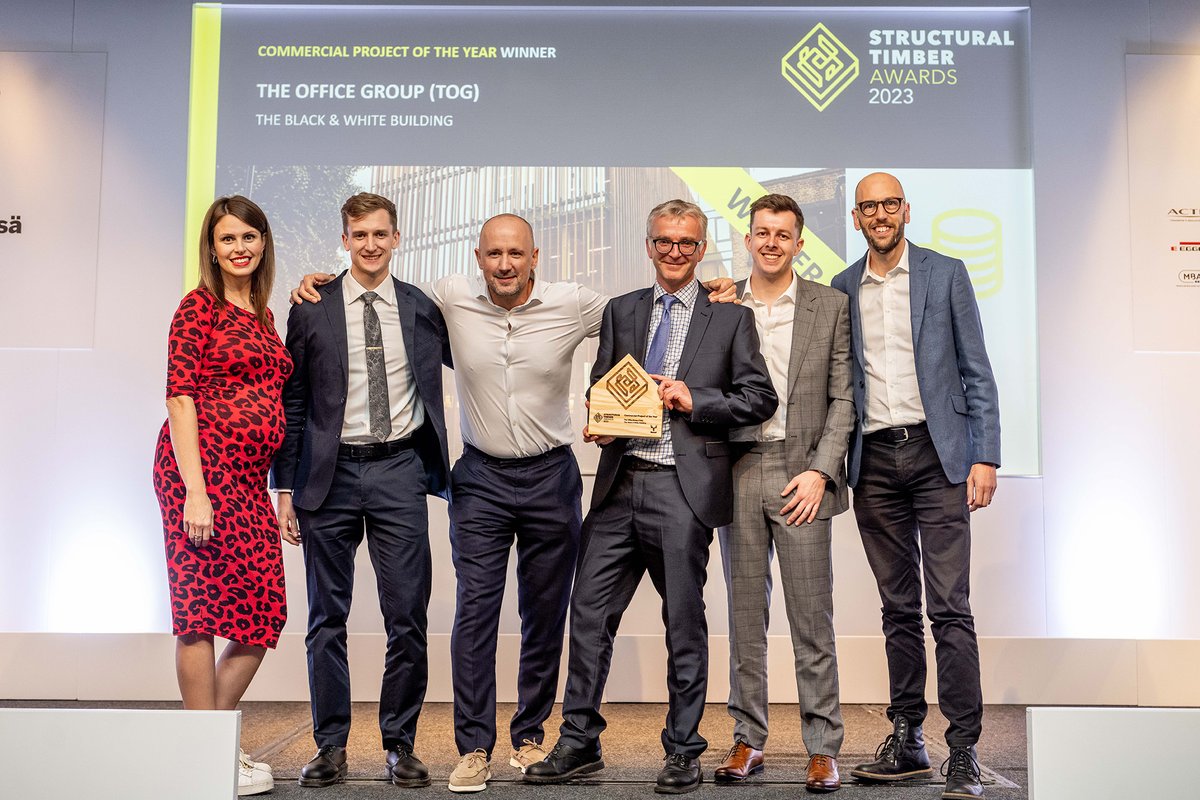 northlandforest's tweet photo. Thrilled to announce that The B&amp;W Building, prominently featuring Cambia by NFP® vertical timber louvres on its exterior, has won 2 Structural Timber  Awards: Solid Wood Project of the Year and Commercial Project of the  Year.

#cambiawood #structuraltimberawards #theofficegroup https://t.co/uzlVEg2FFX