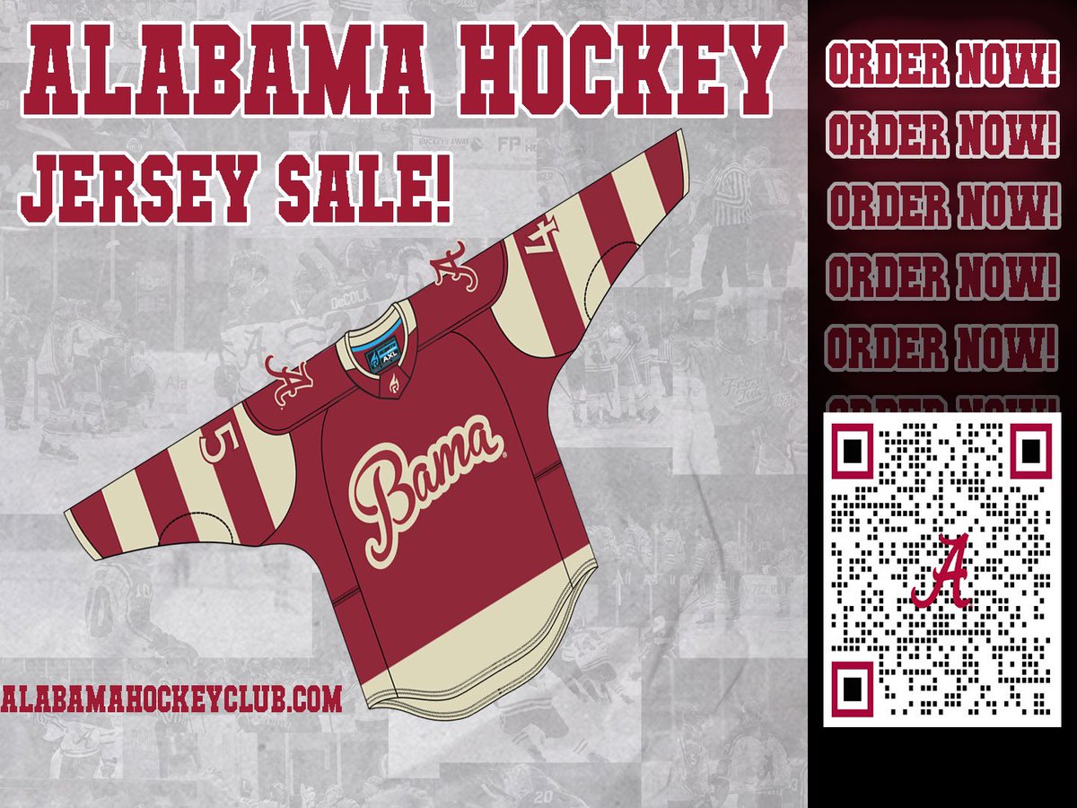 Be sure to get your jersey orders in!
Only 2 days left to get a BAMA jersey!

alabamahockeyclub.com/jerseys
