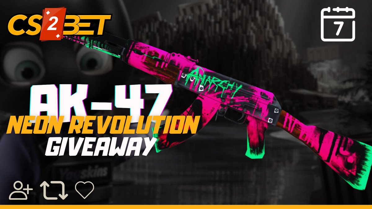 CSGOBETCLICK's tweet image. AK-47 | Neon Revolution - Battle-Scarred - Giveaway 🎁

➡️ TO ENTER:
⚡️Retweet
⚡️Follow me &amp;amp; @yayskinscom
⚡️Visit cs2bet.com

Rolling next week! 🕰️
#CSGO #CSGO2 #CS2 #CSGOGiveaway #CSGOGiveaways #CS2Giveaway #CS2Giveaways