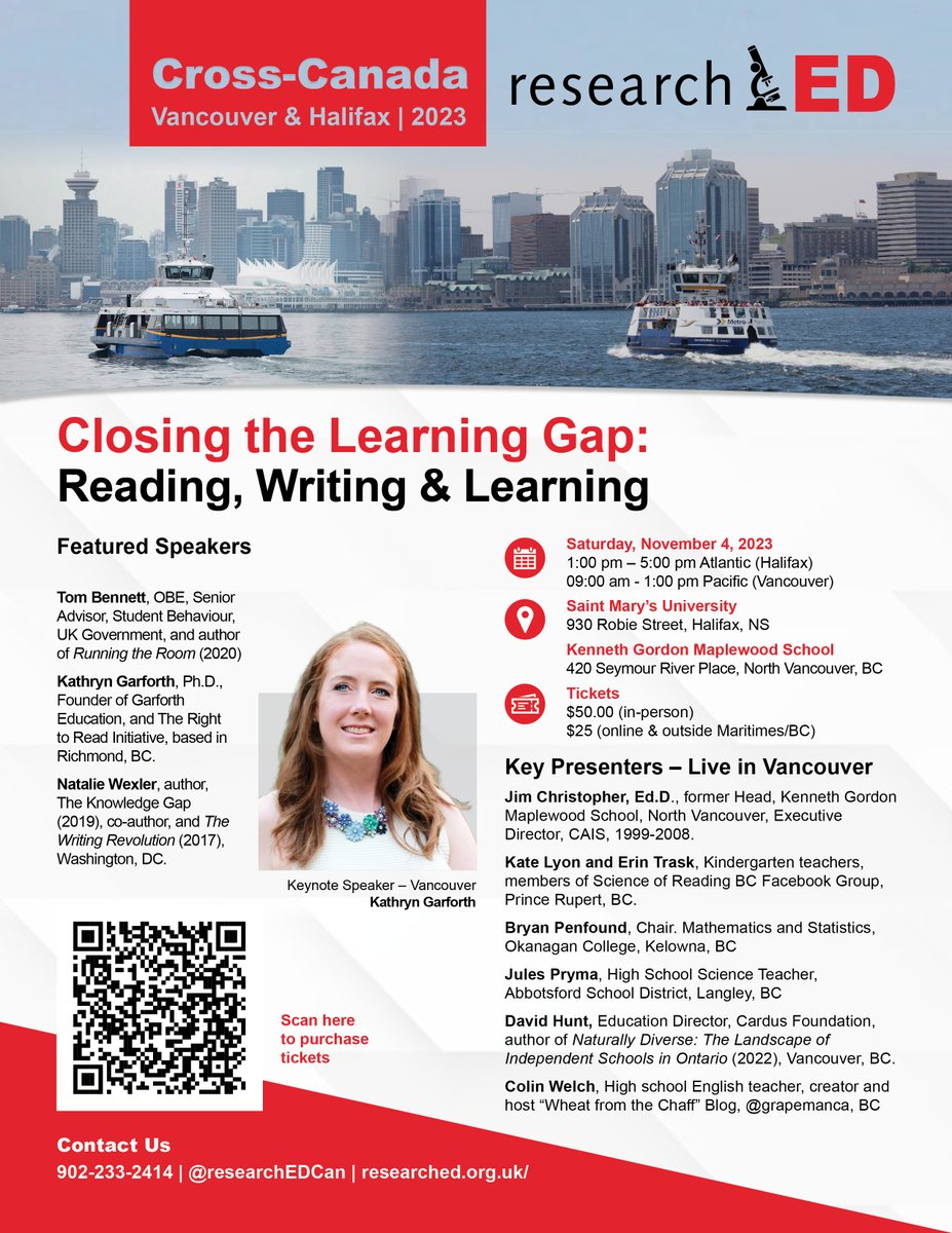 GarforthEduc's tweet image. I can't believe @researchEDCan is tomorrow! There are so many great speakers at both locations and it isn't too late to register. I will be speaking about two of my favourite topics #StructuredLiteracy and #ExecutiveFunctions. I am looking forward to the Panel Discussion too!