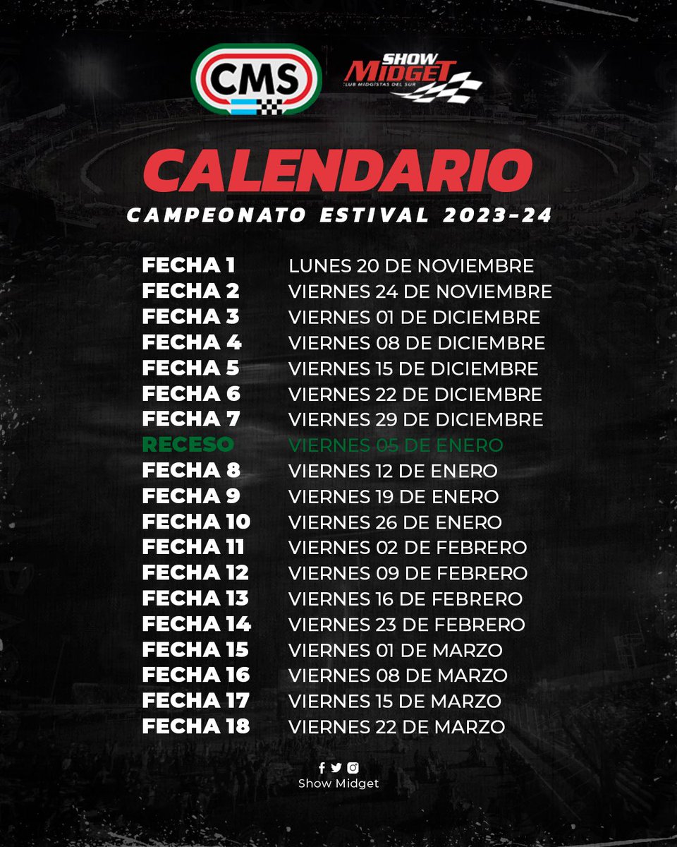 🗓️ Calendario de fechas del Campeonato Estival 2023-24