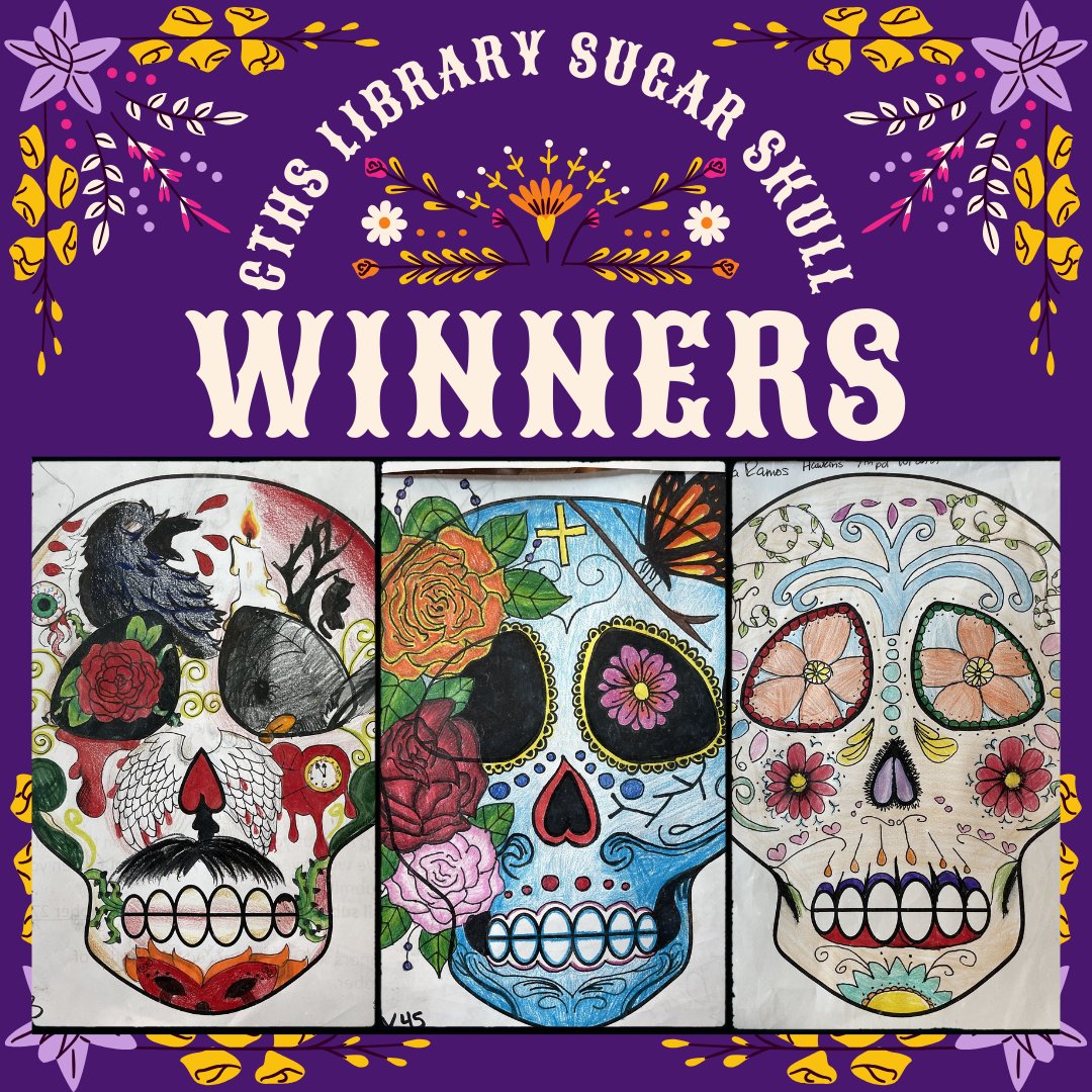 🌟🏆🎉 Celebrating the Sugar Skull Competition Winners from all 3 EMS ISD High Schools! 🎉🏆🌟

Be sure to scroll through the photos to see all of the amazing Sugar Skull artworks! 🌸💀🎨

#SugarSkullCompetition #highschoollibrary #schoollibrary #EMSproud