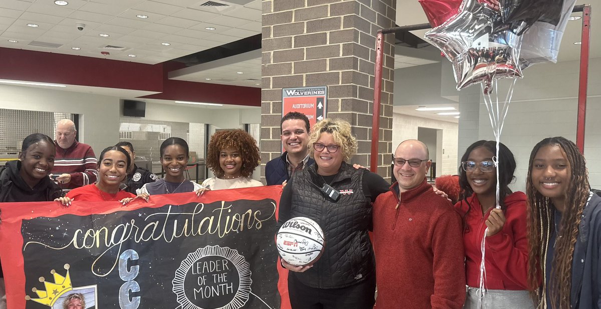 She will say the secret to leadership is to take care of people. She loves her students BIG and she adores a staff who puts kids first. A surprise visit from HR to recognize <a href="/esnyder21/">Liz Snyder</a> for Leadership of the Month! ❤️🖤❤️#howthewestwaswon <a href="/CabCoSchools/">Cabarrus Co. Schools</a> <a href="/CabarrusWest/">West Cabarrus High School Wolverines</a>