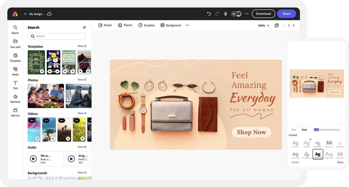 AdobeExpress's tweet photo. Create your Facebook shop with Adobe Express - crop, edit, format, and share with ease! 🙌 https://t.co/B3mjiBdObI https://t.co/PvwZOgPG61