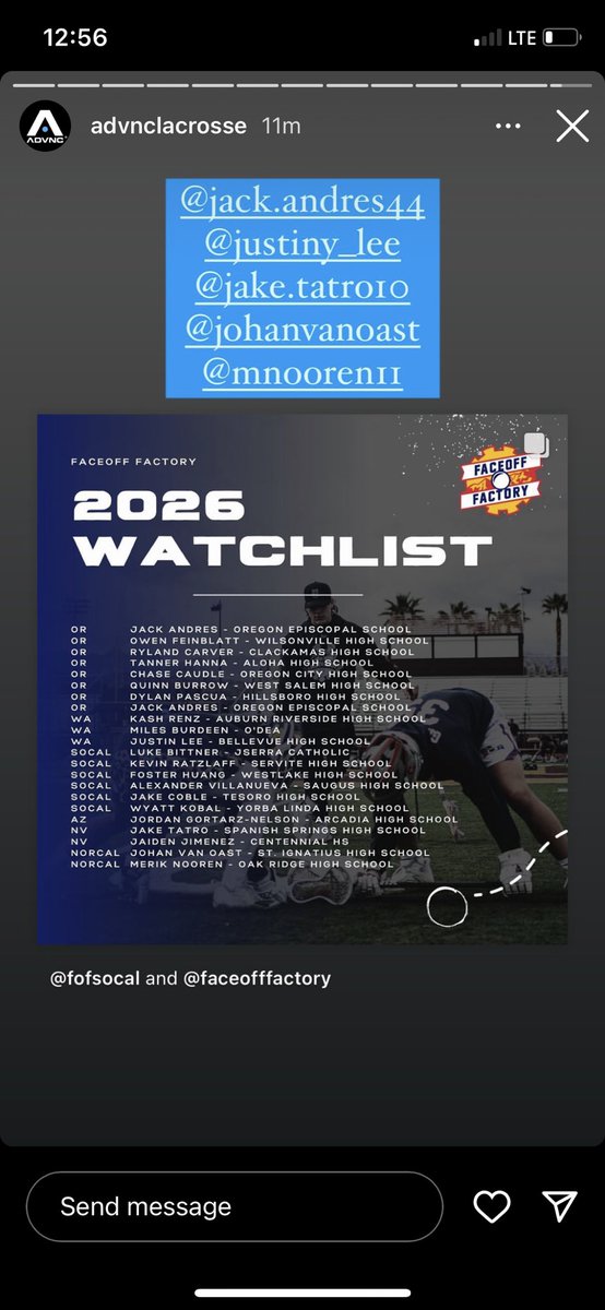 Congrats Jake Tatro, 2026 Faceoff Factory watch list!! #highsierralax #faceofffactory