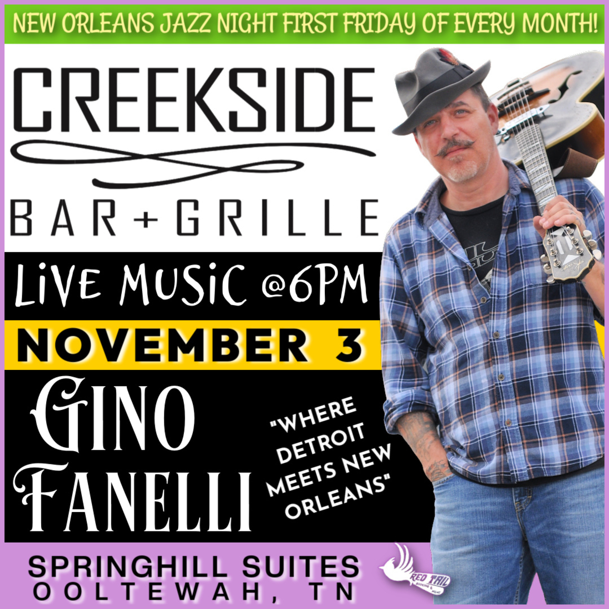 SpringHillCHA's tweet photo. Gino is back! Come join us at #Creekside Bar + Grille in #Ooltewah tonight! #SpringhillSuites #livemusic #redtailbooking https://t.co/PUlozk8i5m