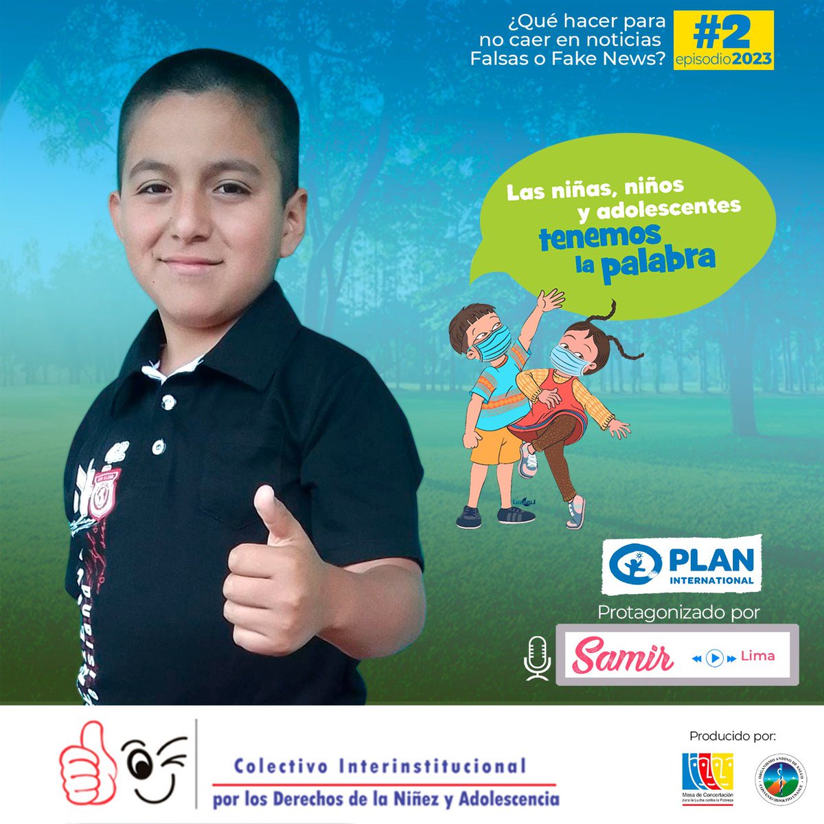 #podcast | 📌Te presentamos la nueva temporada de nuestro podcast #TenemosLaPalabra Ep.2 ¿Qué harías si recibes una noticia falsa? Nos responde Samir de #Lima 
#FakeNews
▶️ Escúchalo aquí 👉🏽on.soundcloud.com/Gr2fi
#AgendaNiñez <a href="/MCLCP_NACIONAL/">Mesa de Concertación 🇵🇪</a> <a href="/orasconhu/">ORGANISMO ANDINO DE SALUD</a> <a href="/planperu/">Plan International Perú</a>