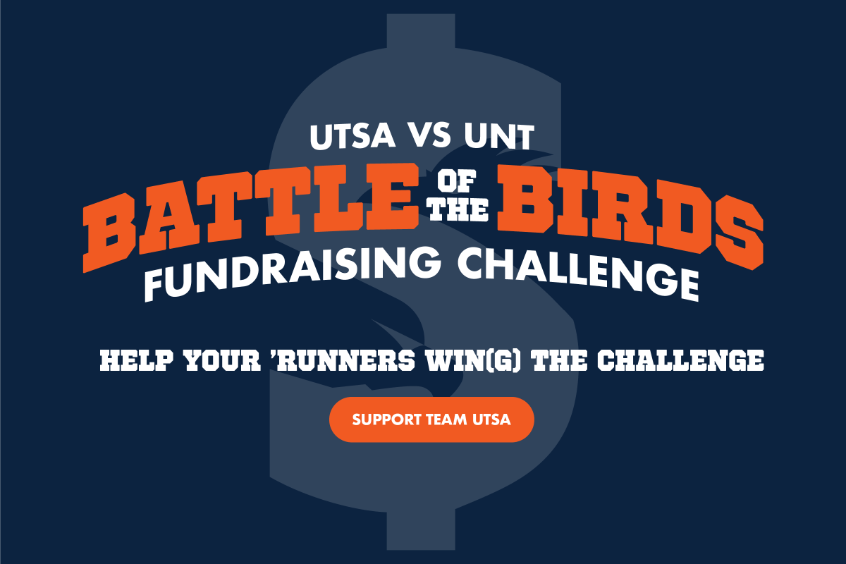 UTSAFamily's tweet photo. The #UTSA Roadrunners are taking on the UNT Mean Green in a friendly giving competition in coordination with Saturday's game.🎉🏈 Help secure a $10,000 bonus to the Roadrunner Pantry by visiting https://t.co/6lA7xCo5uR to make a difference today! 🍎📚 #FeedingStudentSuccess #UTSA https://t.co/3y81RjzQ7M