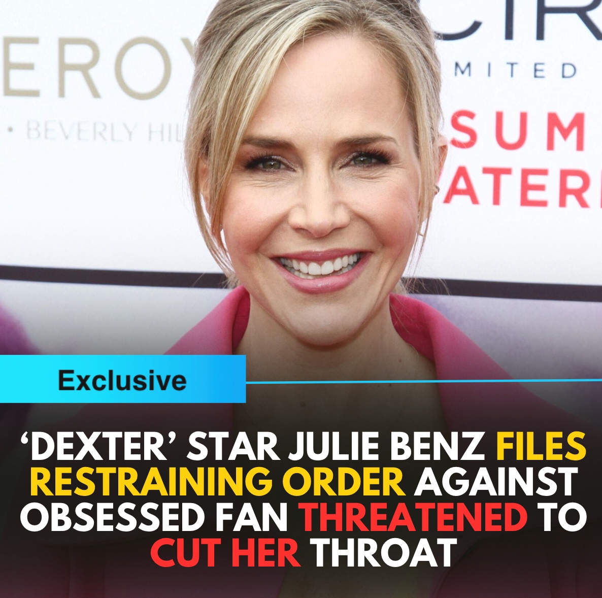 Julie Benz, best known for her roles in “Dexter” and “Saw V”, has filed a restraining order after an obsessed fan threatened to cut her throat with a knife. theblast.com/552180/dexter-…