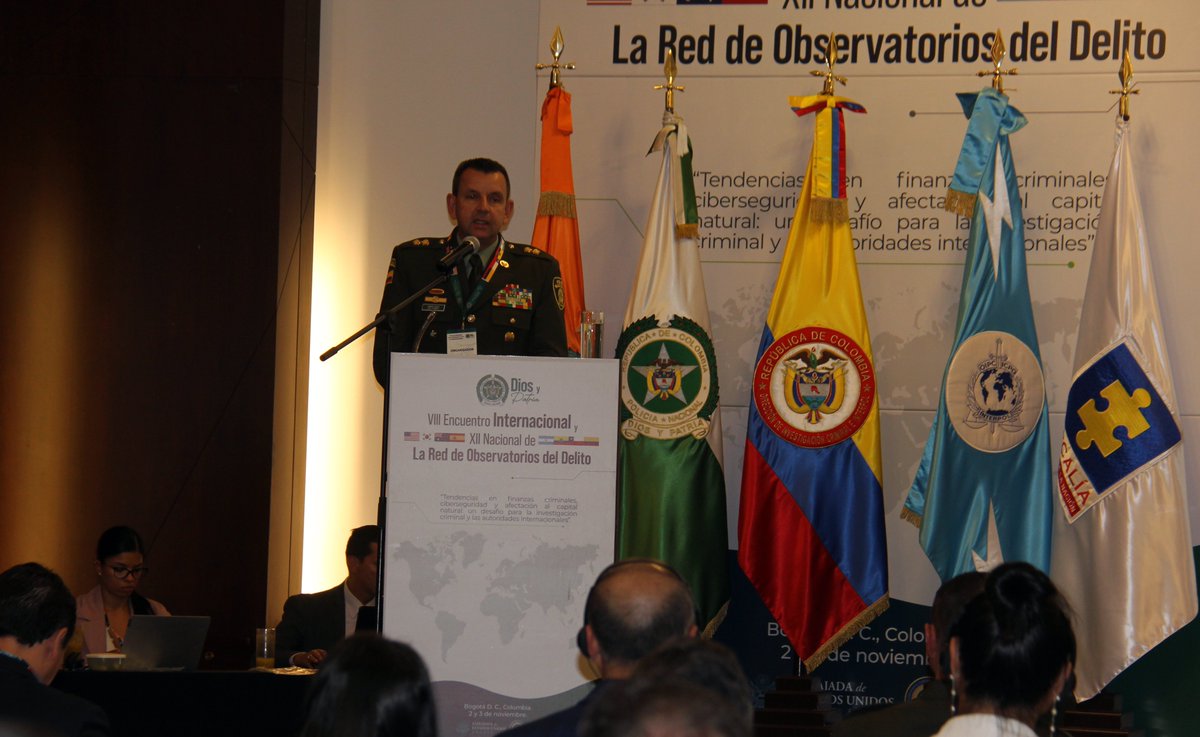 UIDforensic's tweet photo. Con la intervención del director de la @DIJINPolicia se dio por finalizado el VIII Encuentro Internacional y XII Nacional de la Red de Observatorios del Delito, un evento que busca fortalecer la seguridad y la cooperación internacional.
@PoliciaColombia https://t.co/d09dRLByos