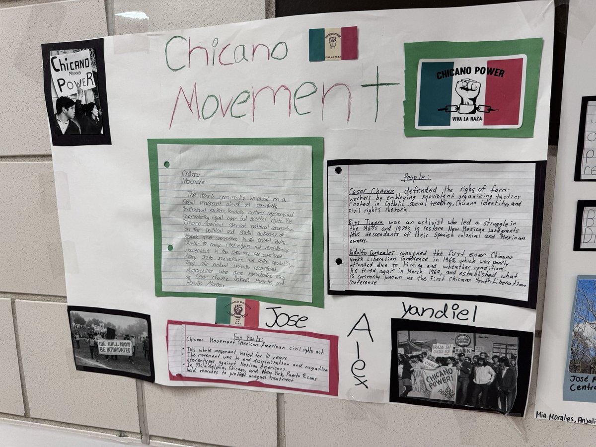 In some schools #HispanicHeritageMonth =Taco Tuesday. @MS137Heroes, students study Mendez v Westminster, the Delano Grape Strike, and the Chicano Movement.