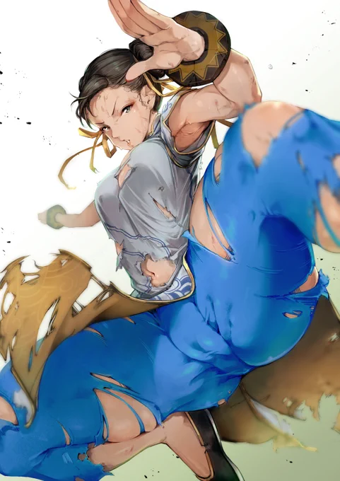 天昇脚!!#格ゲーキャラ描こうぜ #春麗 #スト6 