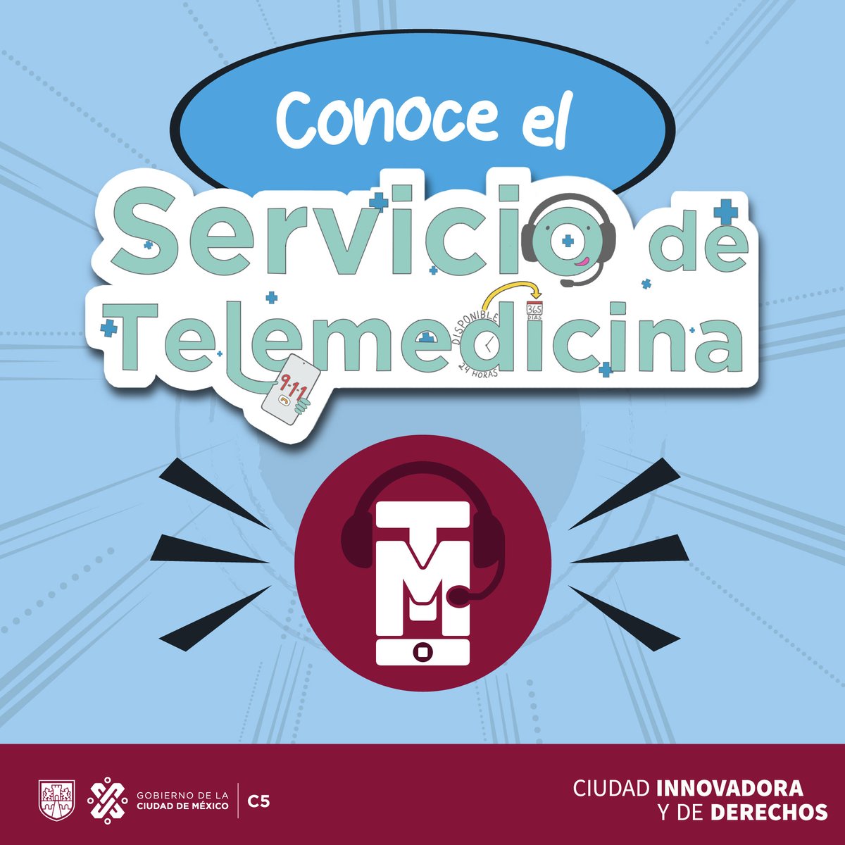 C5_CDMX's tweet photo. ⚠️ 📞 🥼🩺 Conoce el servicio de telemedicina en donde médicos y médicas atienden emergencias por videollamadas. 
Recuerda que ante cualquier emergencia puedes solicitar el apoyo al 911CDMX  🚑
#C5ConConfianza https://t.co/sFQxXO4qSB