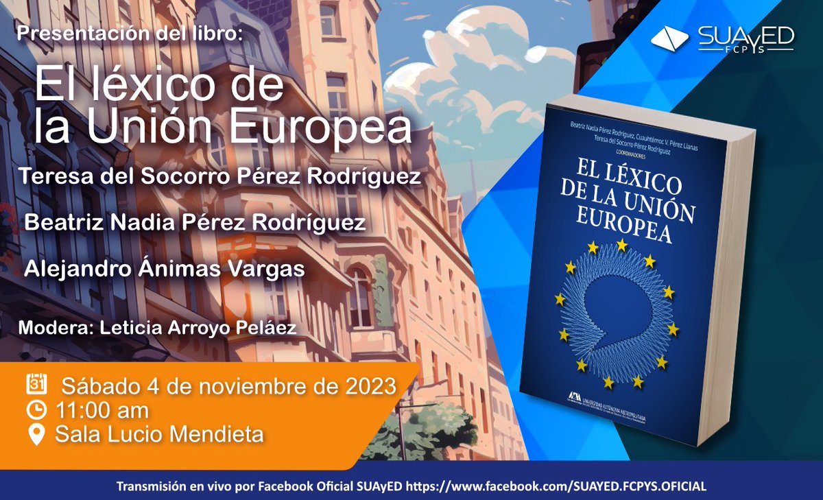 UNAM_FCPyS's tweet image. 📣 ¡HOY! Te esperamos en la presentación del libro! 📣

📚El léxico de la Unión Europea.

⏰ 11:00 hrs.
📍 Sala Lucio Mendieta y Núñez
🎥 Transmisión por youtube.com/videoconferenc…
@SUAYED_FCPYS
|| #Léxico #UniónEuropea #SUAyED #FCPyS #UNAM