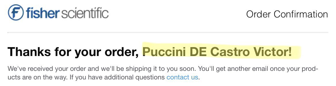 vicpuccini's tweet photo. Not you too, Fisher Scientific 🫠 what is so hard about spelling Victória? https://t.co/U8NXUfjt71