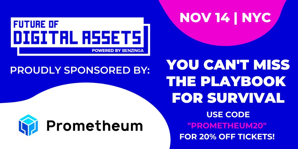 Benzinga's Future of Digital Assets is rapidly approaching. Hear @PrometheumInc's Aaron Kaplan speak on the exciting things to come for #digitalassetsecurities in New York City on Nov 14! Register here: bit.ly/3QDOdrz #digitalassets #crypto #cryptocurrency